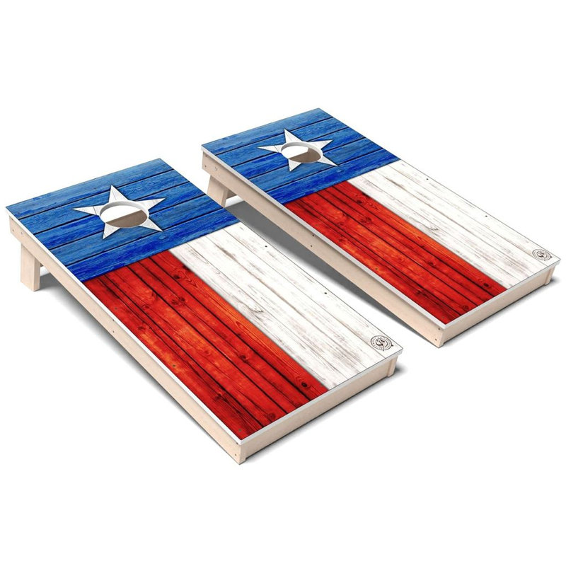 Ensemble de cornhole en composite Texas, Ajouter des lumières DEL