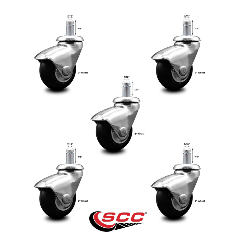 Chrome and Neoprene Rubber Caster