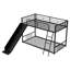 Metal Bunk Bed With Slide, Twin Over Twin, Black