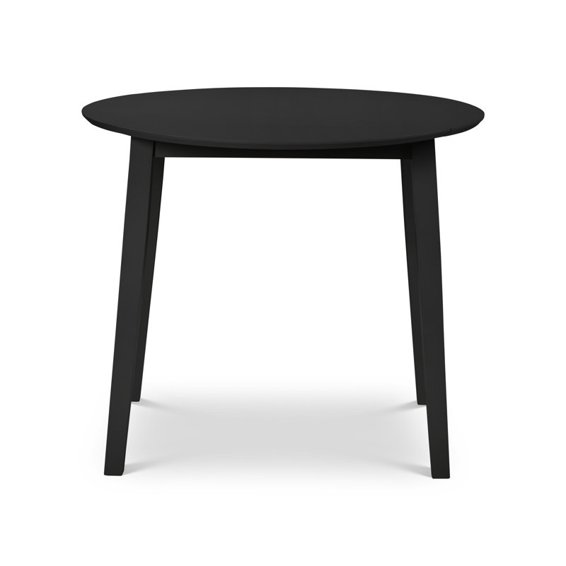 Exeter Extendable Round Solid Wood Base Dining Table, Black