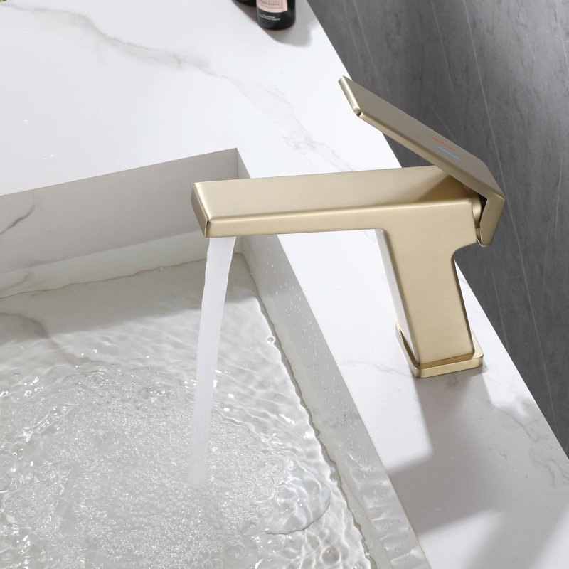 Robinet de salle de bain à un trou, Or brossé