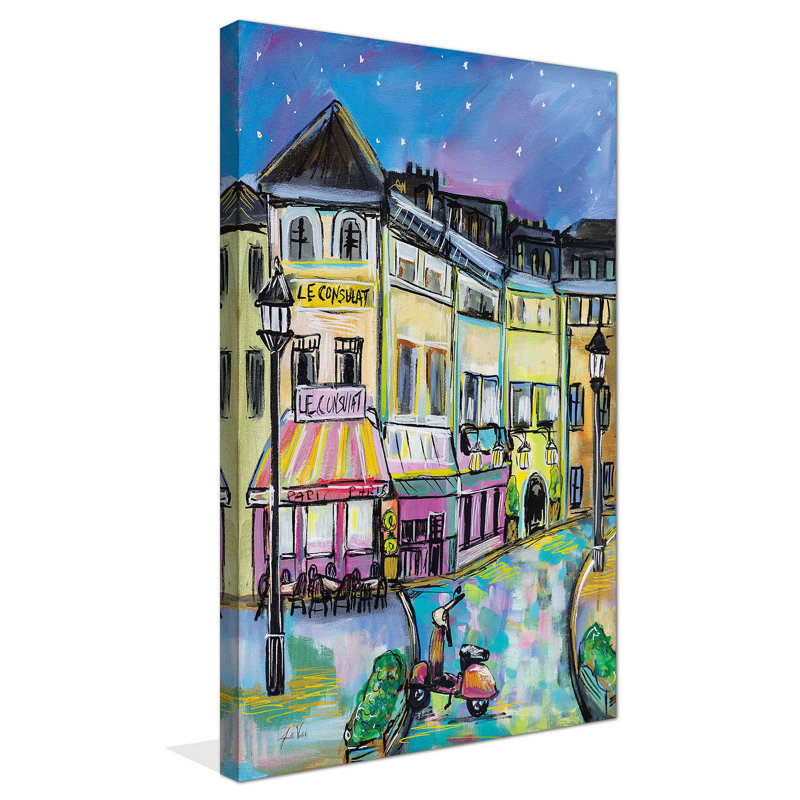 «Paris Evening I» par Jeanette Vertentes - Peinture, Toile tendue, H 30 po x l 18 po x P 1 po