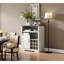 Armoire avec porte de grange coulissante et tablette à vin, imperméable et stable pour le balcon, l 23,5 po x l 12 po x H 32 po rangement rustique - atelier modèle,