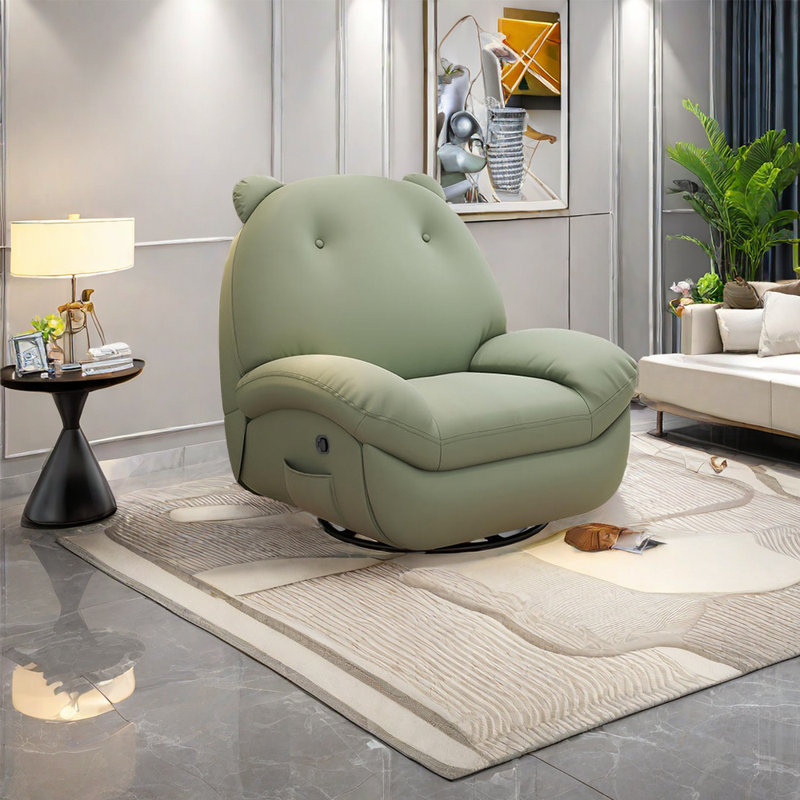 Fauteuil inclinable en simili cuir Nagely, Vert
