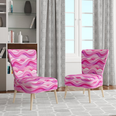 Chaise d'appoint Abstract For Teenagers - Soft Pink Waves