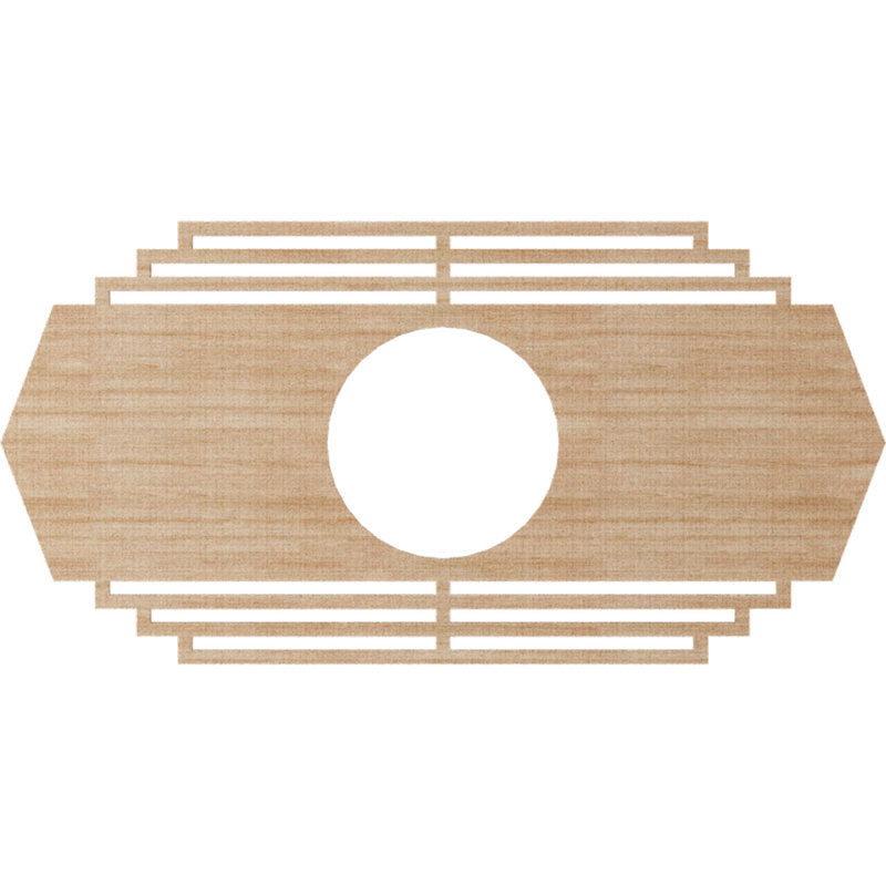 Médaillon de plafond en bois Chrysler, Aulne, H 8 po x l 16 po x P 0,38 po