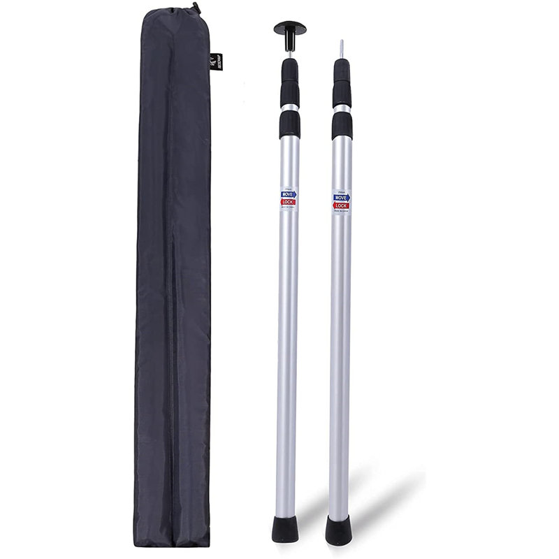 Adjustable Aluminum Tarp Poles, Twist-Lock Tent Support Poles for Camping