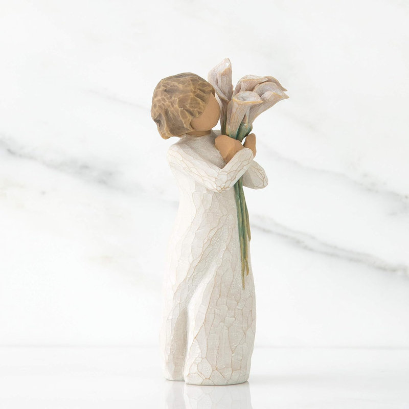 Figurine en résine peinte à la main Willow Tree Angel of Beautiful Wishes