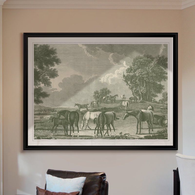 Scènes équestres I - impression, H 30,5 po x l 42,5 po x P 1,5 po, Noir