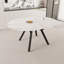 Table de salle à manger circulaire extensible blanche de 47 à 63 po, table de salle à manger pour 4 à 6 personnes, table basse moderne avec plateau en MDF et pieds en métal, convenant à la cuisine et à la maison