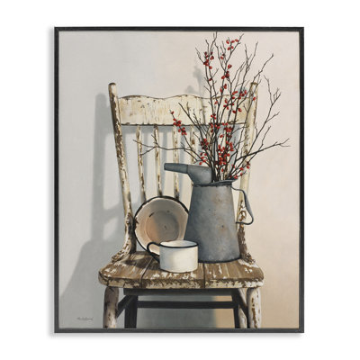 Vintage Rustic Things Neutral Painting XXL Black Framed Giclee Texturized Art by Cecile Baird