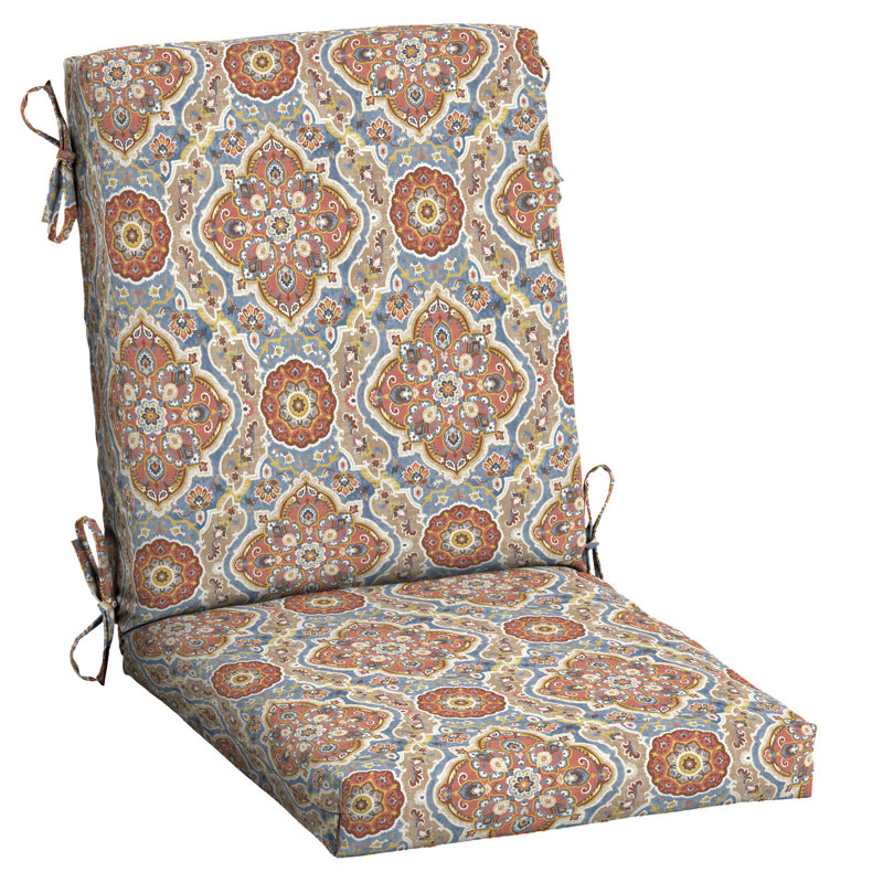 ARDEN Outdoor Lounge Chair 3.5" Cushion, 3.5" H x 20" W x 20" D, Orange/Blue