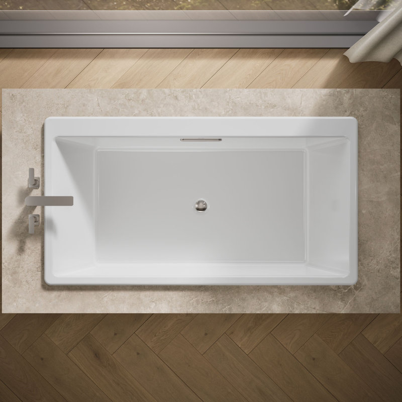 Reve® 67" x 36" Soaking Bathtub, Ice Grey
