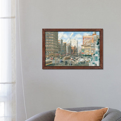 Detroit Looking North On Woodward by Stanton Manolakas - Print on Canvas