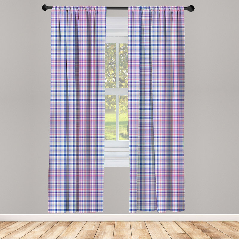Plaid Semi-Sheer Rod Pocket Curtain Panels, 28" x 95"