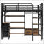 Lit mezzanine double avec bureau et lumière-1210630968