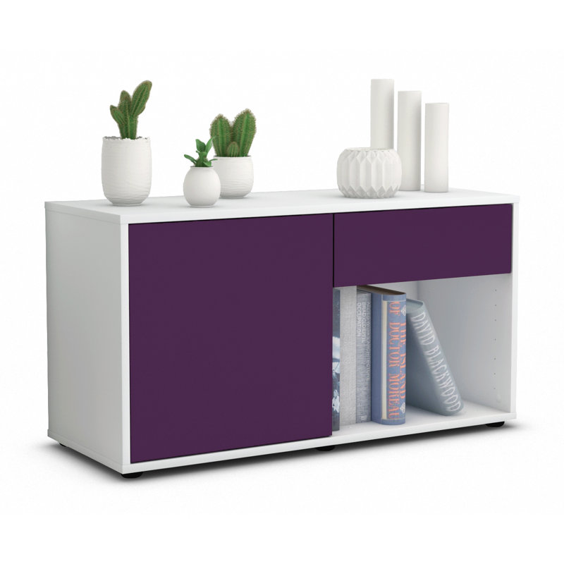 Keyon 92cm W 1 - Drawer Chest of Drawers, Purple / Matte White
