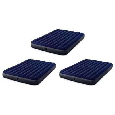 Intex 10 Inch Dura-Beam Downy Air Mattress, Queen (Pump Not Included) (3 Pack) by Intex
