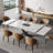 Russile 9 - Piece 94.48'' Extendable Sintered Stone Dining Table With 8 Leather Chairs Dining Set-1856547665-1856886560