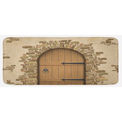 Traditional Solid Color Synthetic Kitchen Mat