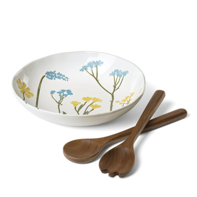 Lenox Wildflowers Salad Bowl with Severs