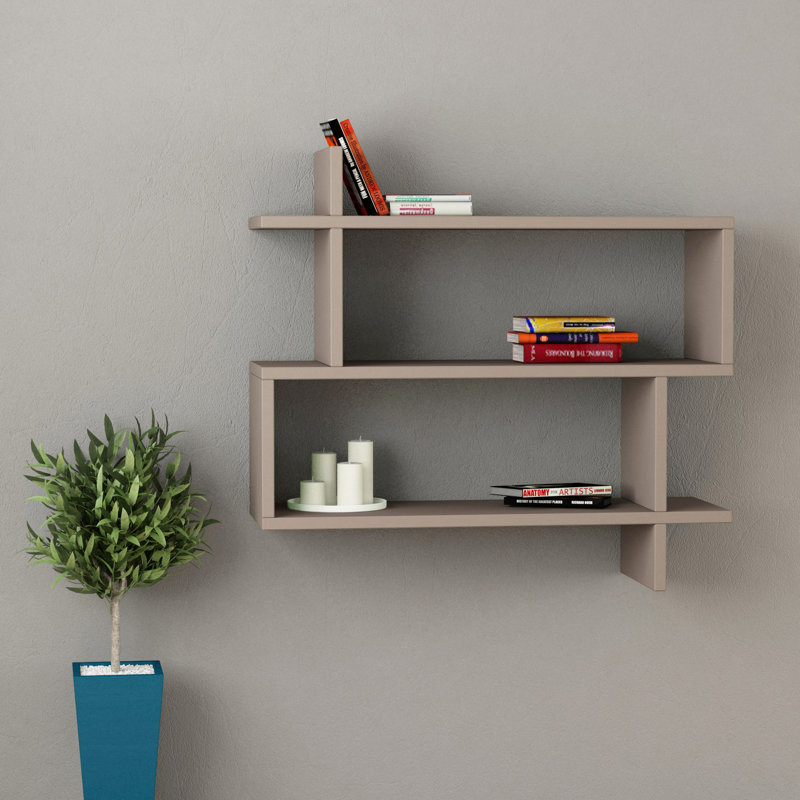3 Piece Floating Shelf, Light Mocha