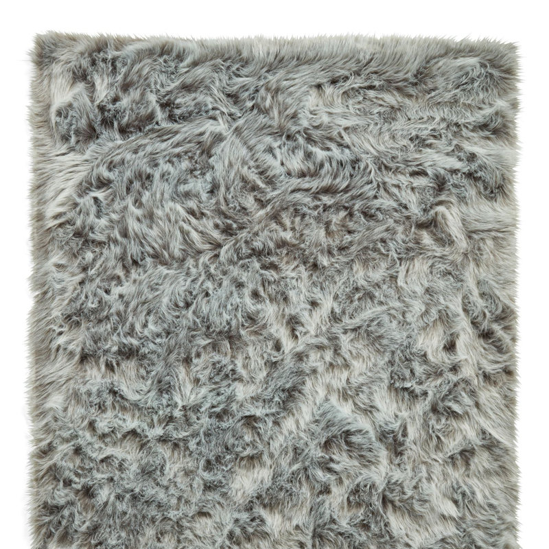 Aketzalli Machine Tufted Grey Area Rug, Rectangle 80 x 150cm