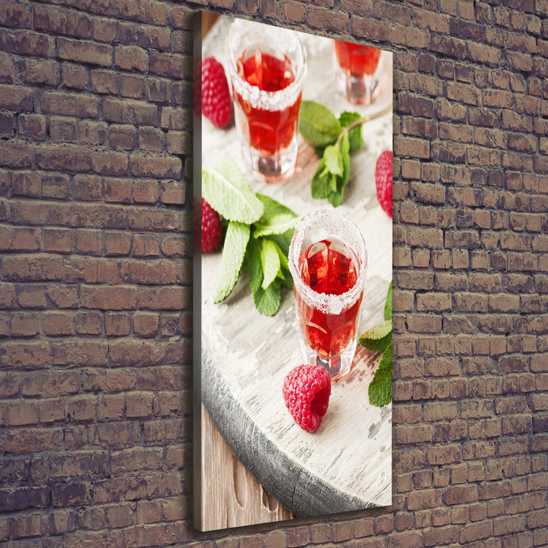 Raspberries And Drinks - Wrapped Canvas Print