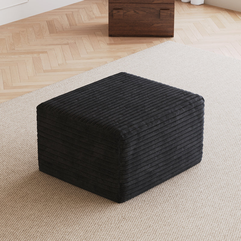 Pouf de sofa, aucun assemblage requis, noir