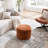 Regeani 22.6" Modern Round Upholstered Pouf Ottoman-984914173