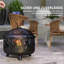 Gladys 2-In-1 Metal Firepit Bowl w/ Lid, Grill, Dia. 61.5 x 52cm, Black