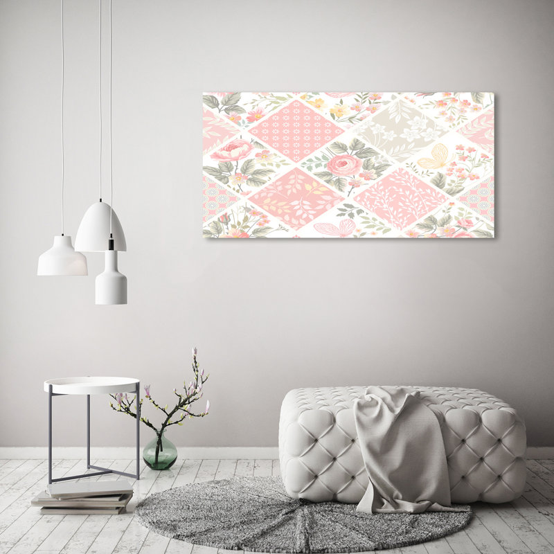 Roses And Butterflies Pattern - Wrapped Canvas Print