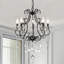 Lustre classique / traditionnel à 5 lumières de style l 22 po avec accents en cristal et métal noir Tomball pour la salle à manger ou le salon-447817113