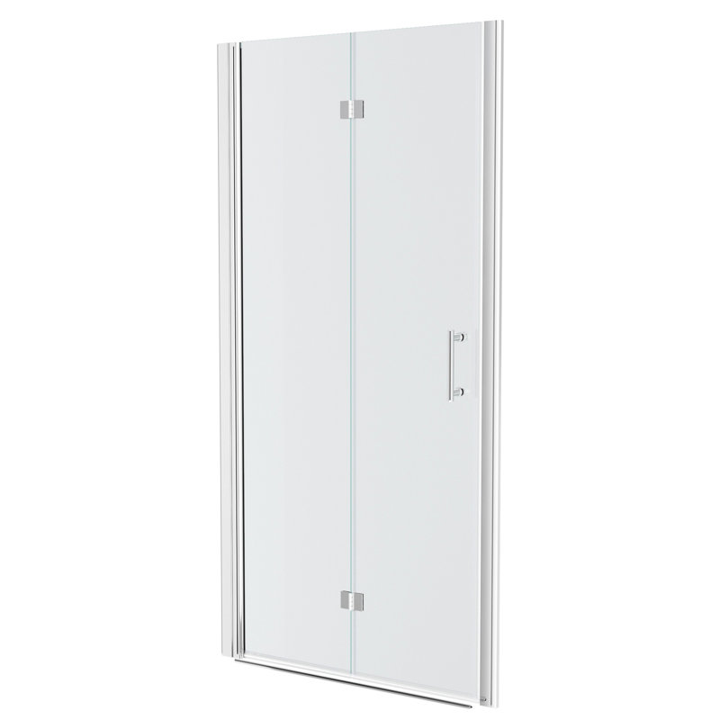 Porte de douche l 30 po x H 72 po, conception pliable - verre trempé, espace, sortie élément pliable réglable