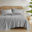 Doux ensemble de draps et de draps 100% coton, gris foncé, taille simple pour plus de confort et de style