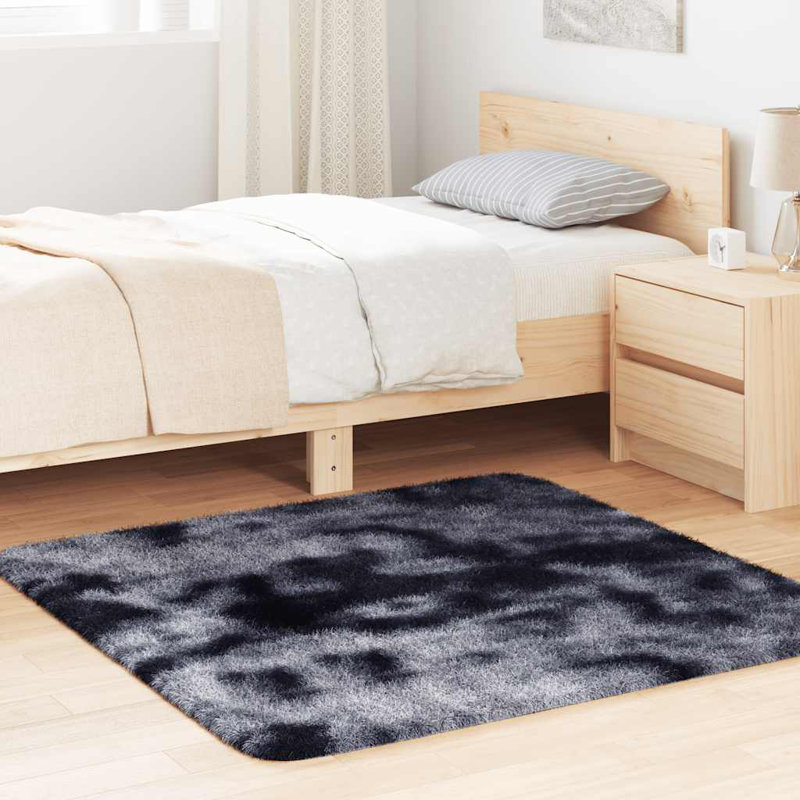 Shaggy Rug High Pile NAVARRA Dark Grey Polyester, Square 120cm
