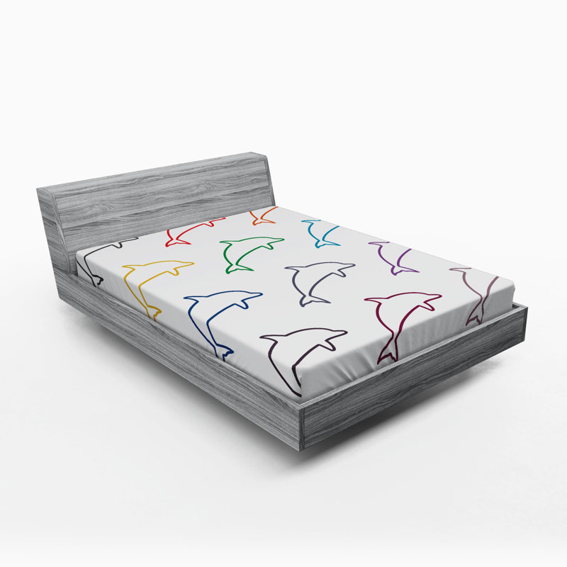 Microfiber Fitted Sheet, Queen Fitted Sheet, Sea Animals
