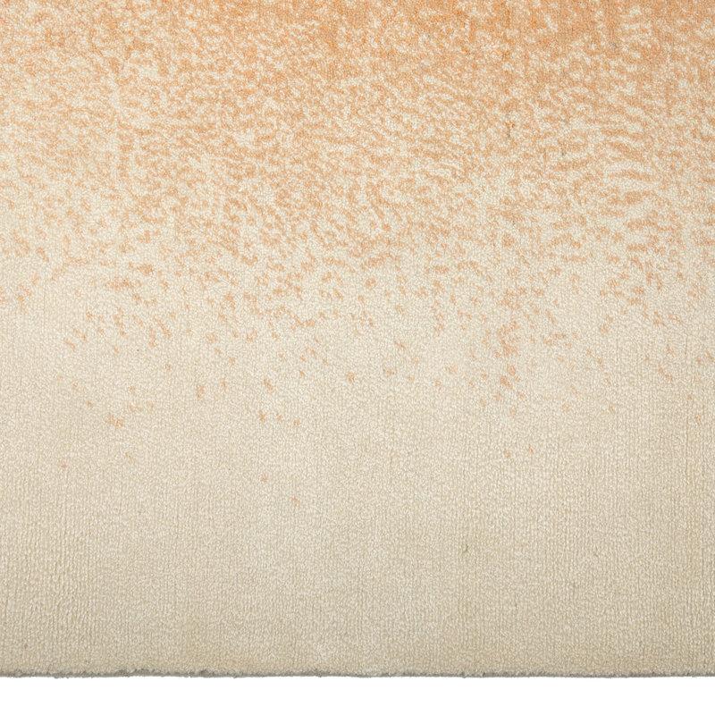 Contemporary Wool Blend Rug, Orange Pink, Rectangle 9' x 12'