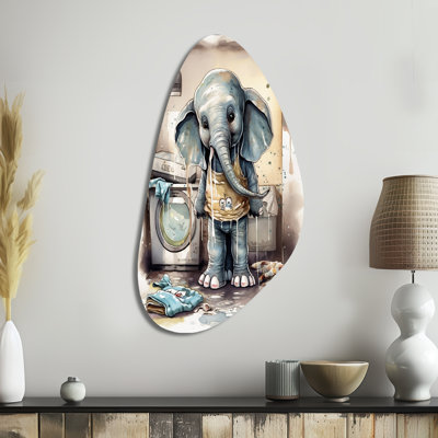 «Elephant Laundry Fall Shape», art mural en métal asymétrique