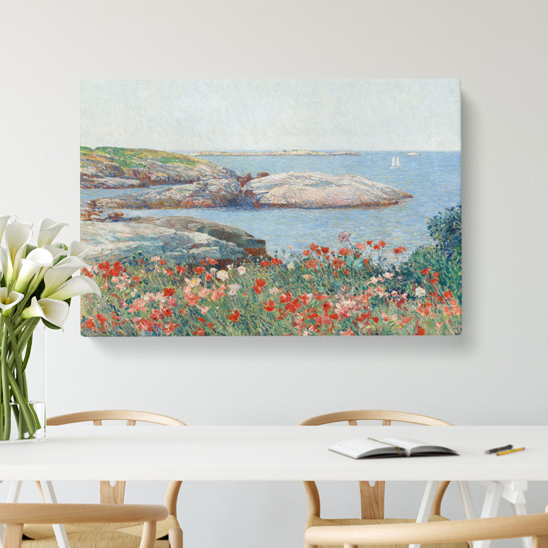 Poppies On The Isles Of Shoals by Childe Hassam - Wrapped Canvas Painting, 50cm H x 76cm W x 3cm D