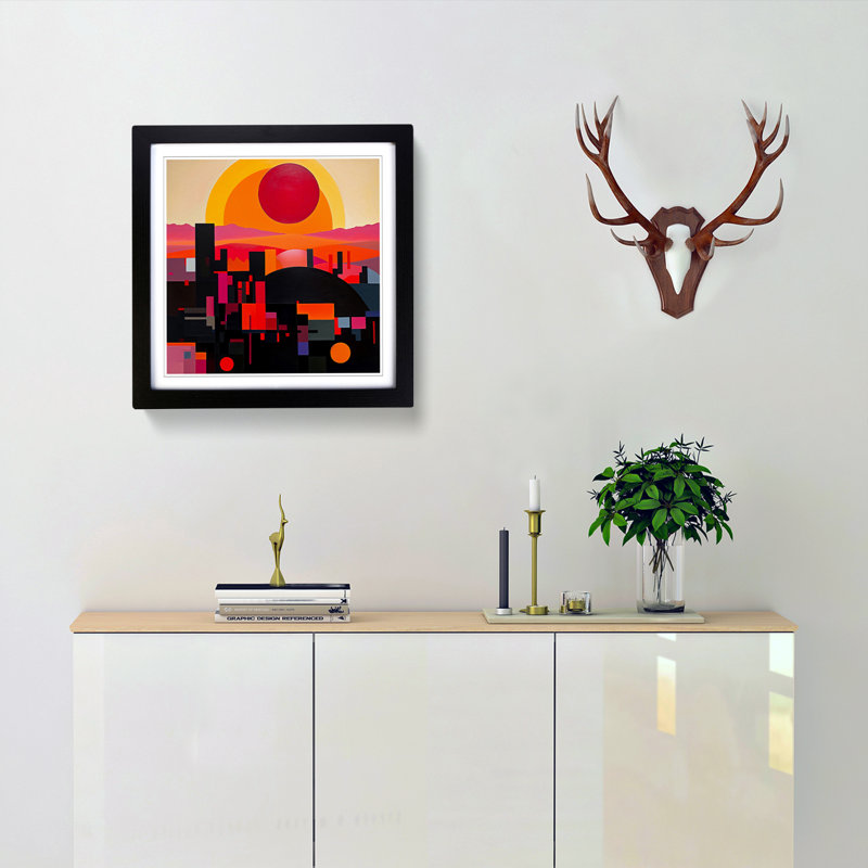 Sunrise Suprematism - Framed Print, Black
