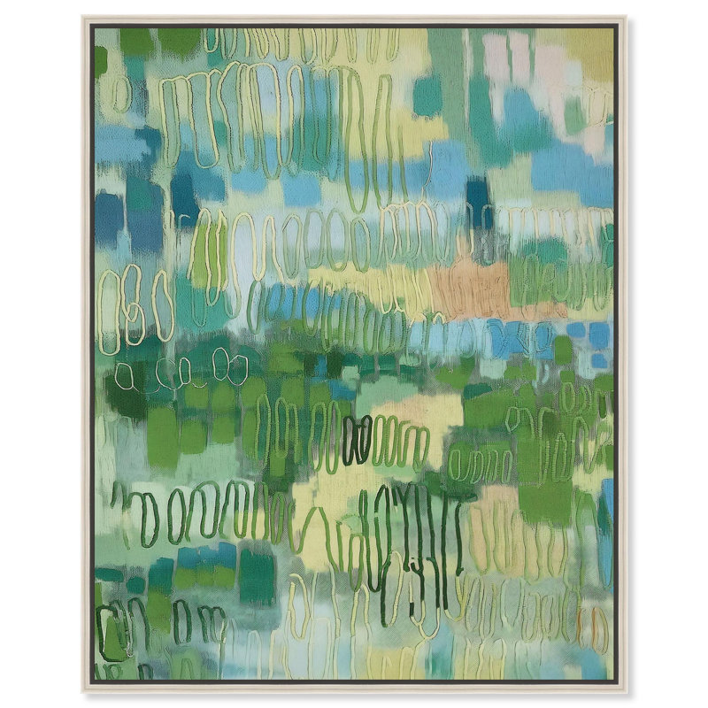 «Field of Green Texture I», reproduction sur toile par Art Remedy, H 25 po x l 21 po, Cadre argenté