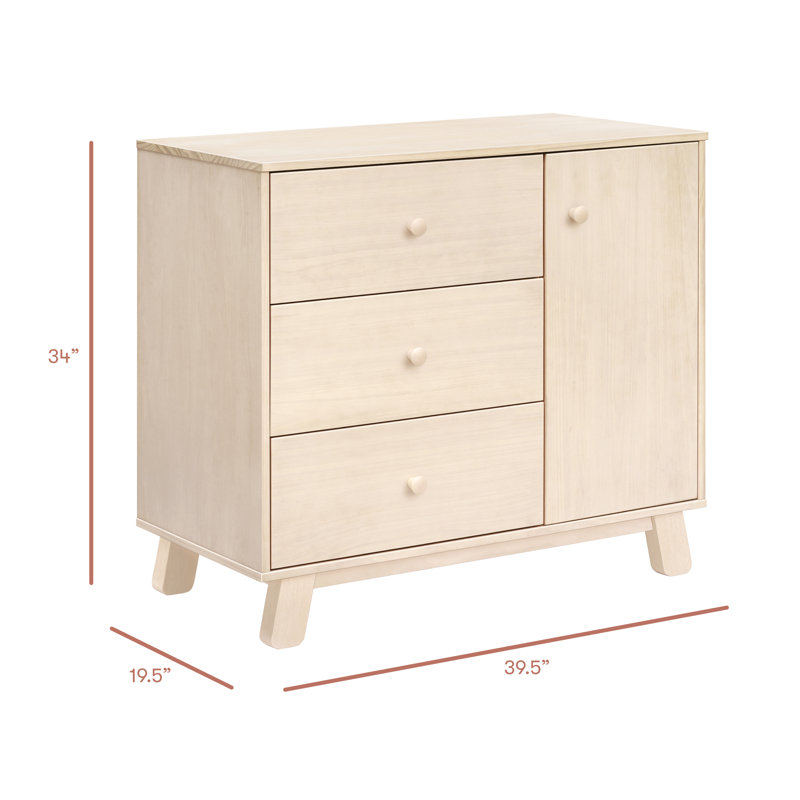 Hudson Modern 3-Drawer Dresser, Washed Natural