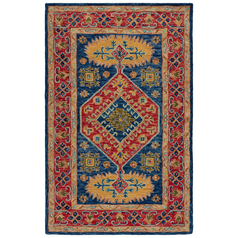 Donneta Hand Tufted Wool Oriental Rug, Rectangle 5' x 8'