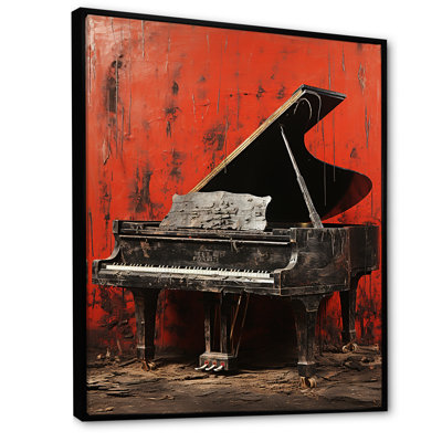 Red Classic Piano Grace - Piano, art mural