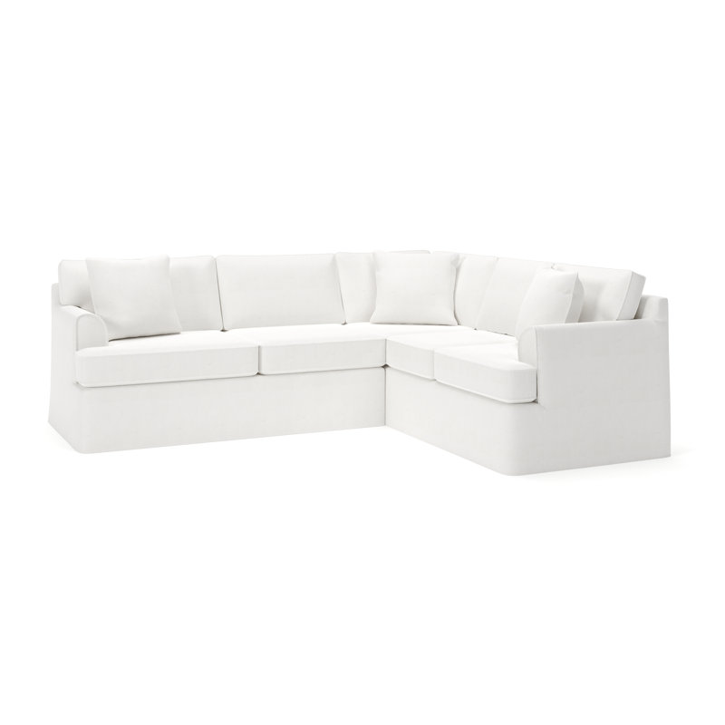 Canapé modulaire 2 pièces Conradina, Natté lueur lunaire Drusky Sustain®, Orienté à droite