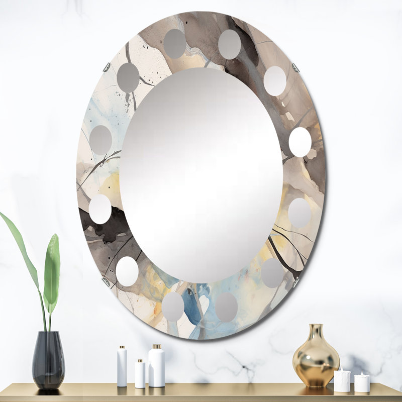Lamet - Miroir mural moderne ovale, 36 po x 24 po