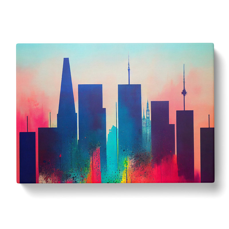 Skyscraper Skyline Art Vol.5 Abstract - Wrapped Canvas, 50cm H x 76cm W x 3cm D