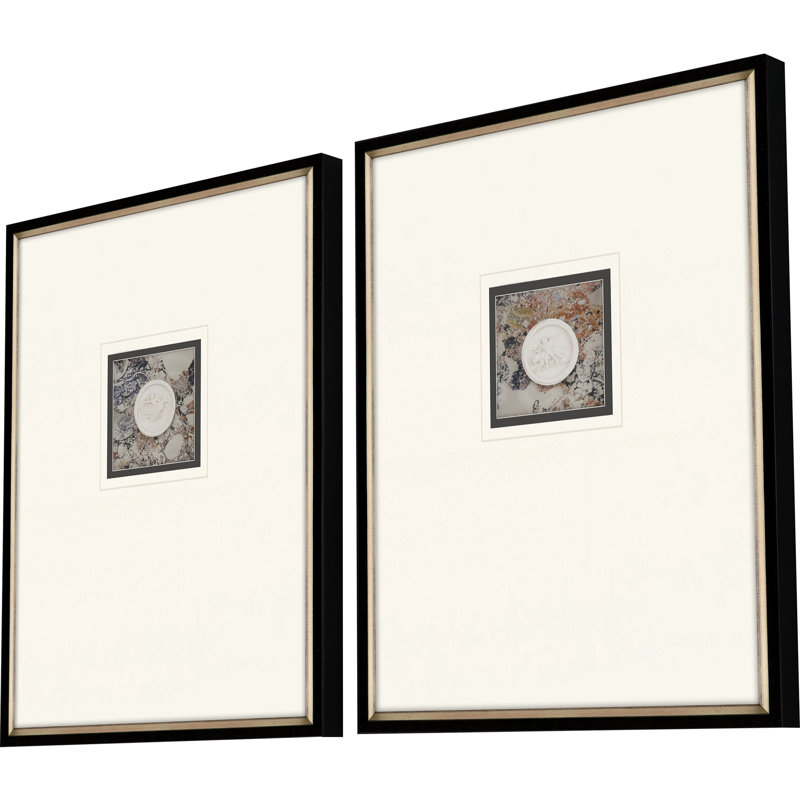 Ensemble de deux impressions sur toile encadrées angélique noir