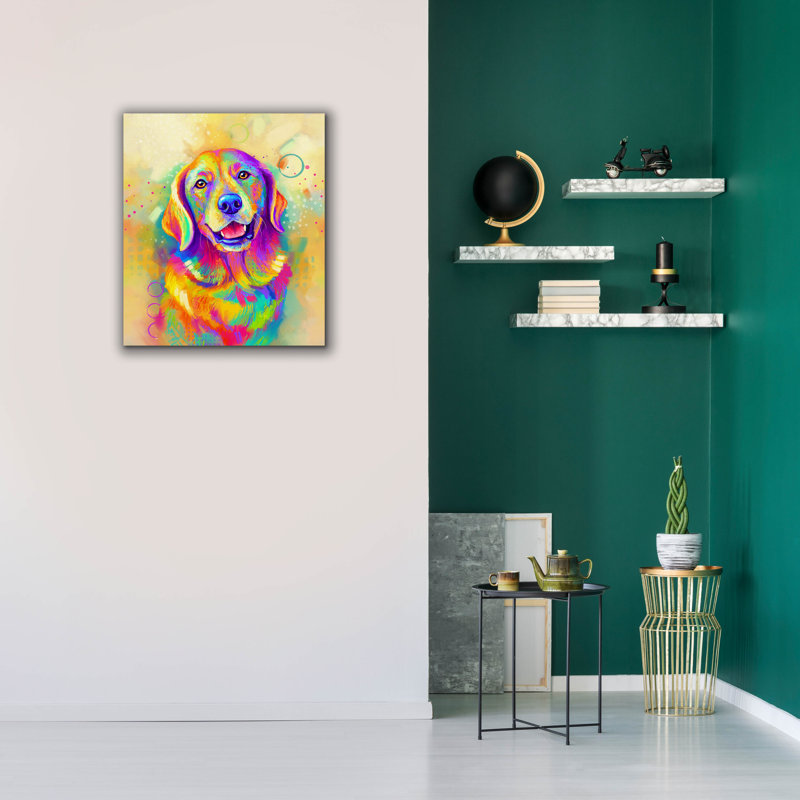 Pop Art Golden Retriever 4' by Furbaby Affiliates Canvas Wall Art, 30" H x 26" W